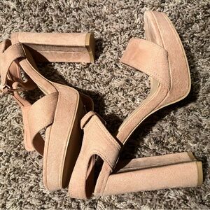 Viva Pink Block Heel Sandals